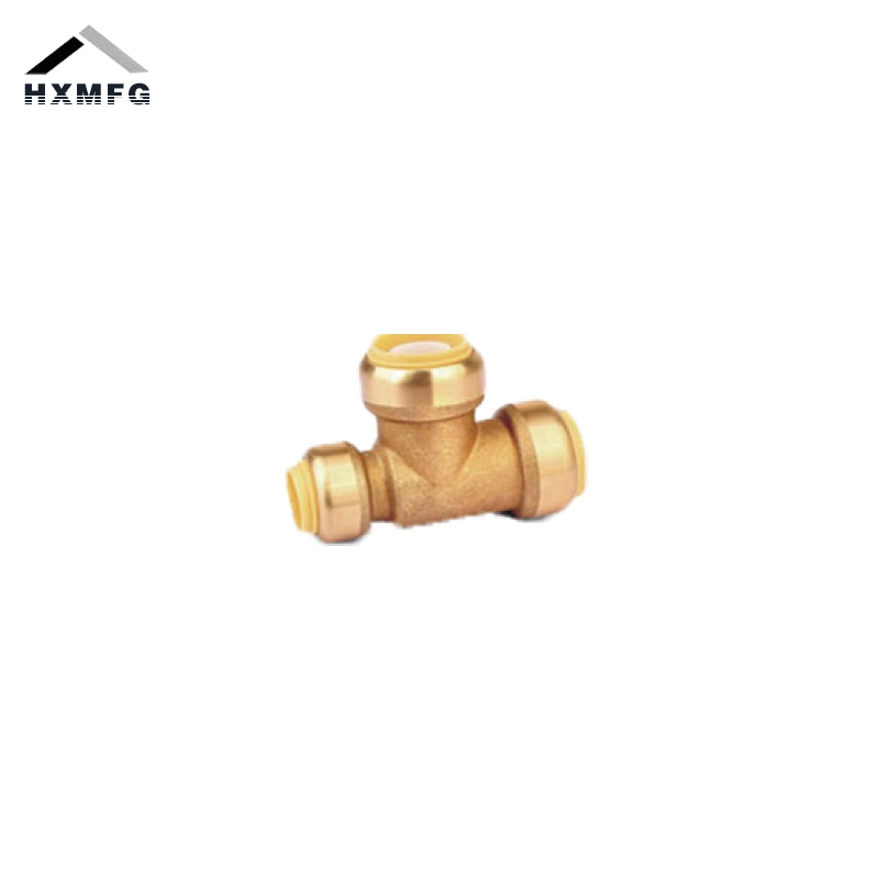 Compression Brass Fast Installation Reducing 3-Way Pushfit Fitting Tee