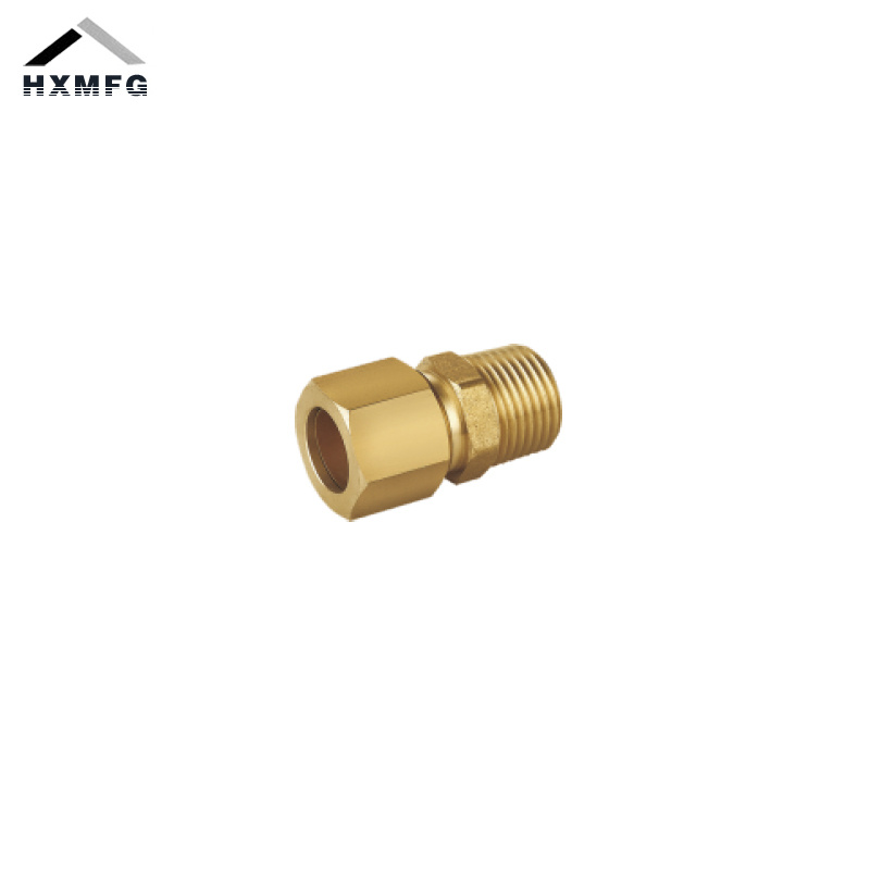 Male Plain Brass Equal/Reducing Straight Coupling Compression Fitting