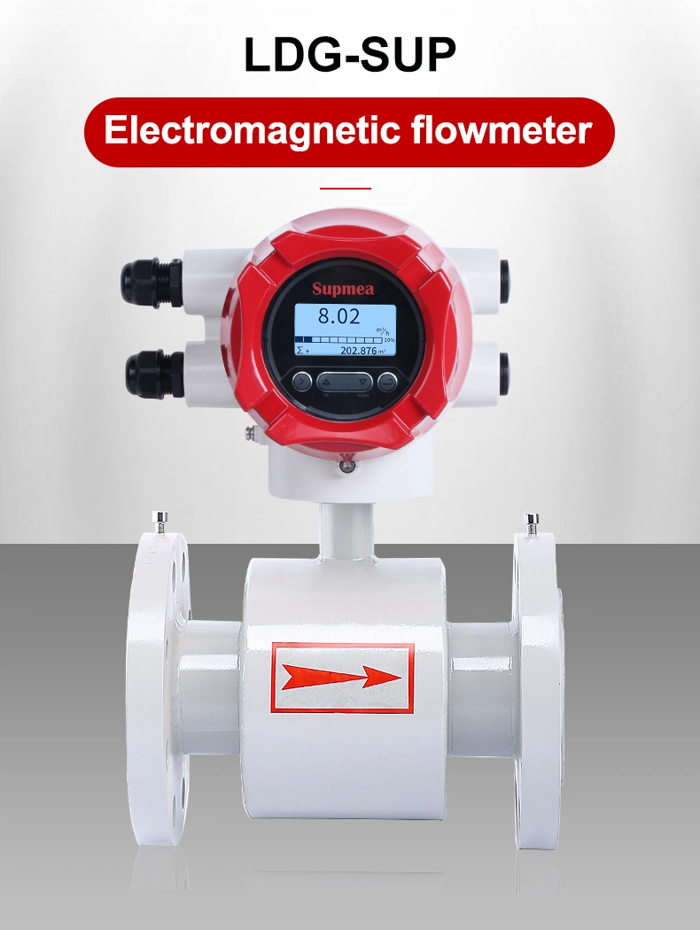 PTFE Liner Dn50 Water Magnetic Flow Meter Electromagnetic Mag Flowmeter Flow Meter
