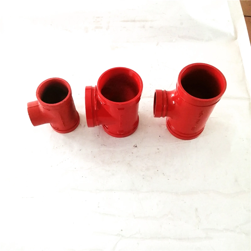 Ductile Iron Pipe Fittings Grooved Reducing Tee Grooved Mechanical Tee Cast Iron Thread Pipe Fittings