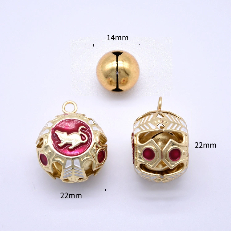 DIY Hardware Jewelry Accessories Crafts Color Printing Word Copper Bell