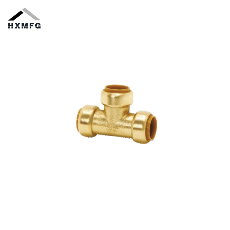 Brass Fast Installation 3-Way Reducing Push Fit Fitting Tee