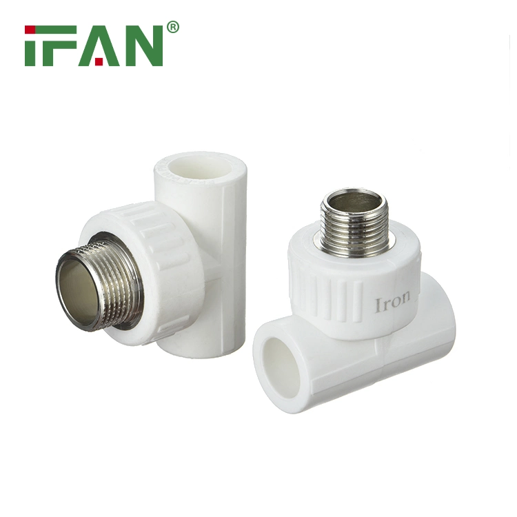 Ifan Plastic Manufacture Cheap Wholesale PPR Pipe and Fittings Plumbing Materials Brass Male and Female Tee