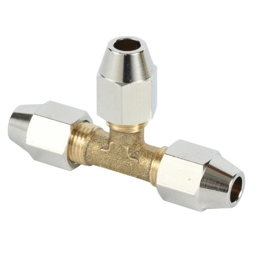 High Quality Tee Brass Copper Hose Fitting with Nickle Plated