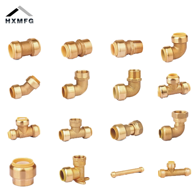 Compression Brass Fast Installation Reducing 3-Way Pushfit Fitting Tee
