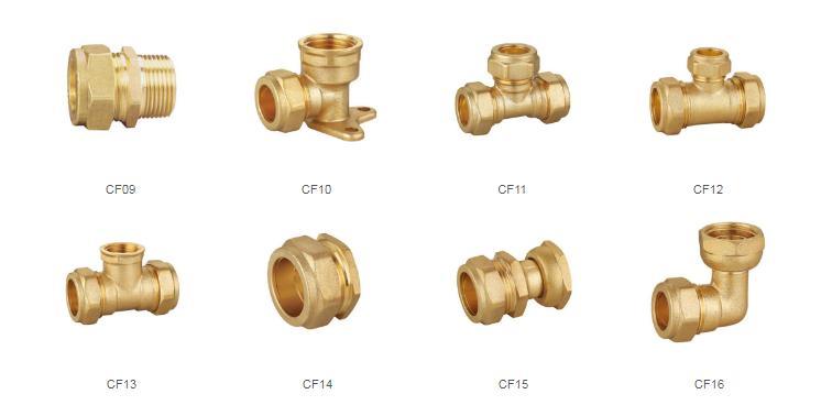 Wras Approved Copper Pipe Brass Compression Fittings Female Tee