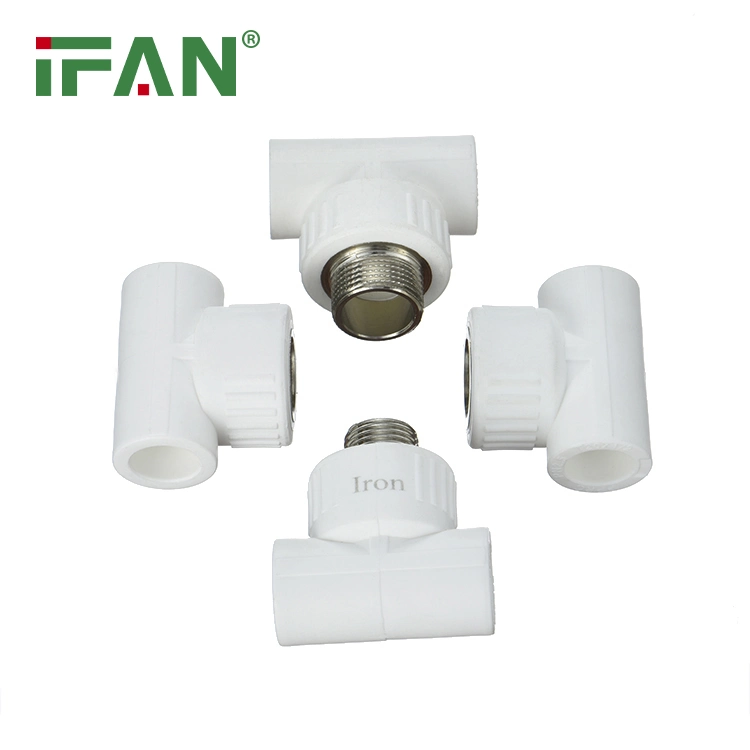 Ifan Plastic Manufacture Cheap Wholesale PPR Pipe and Fittings Plumbing Materials Brass Male and Female Tee