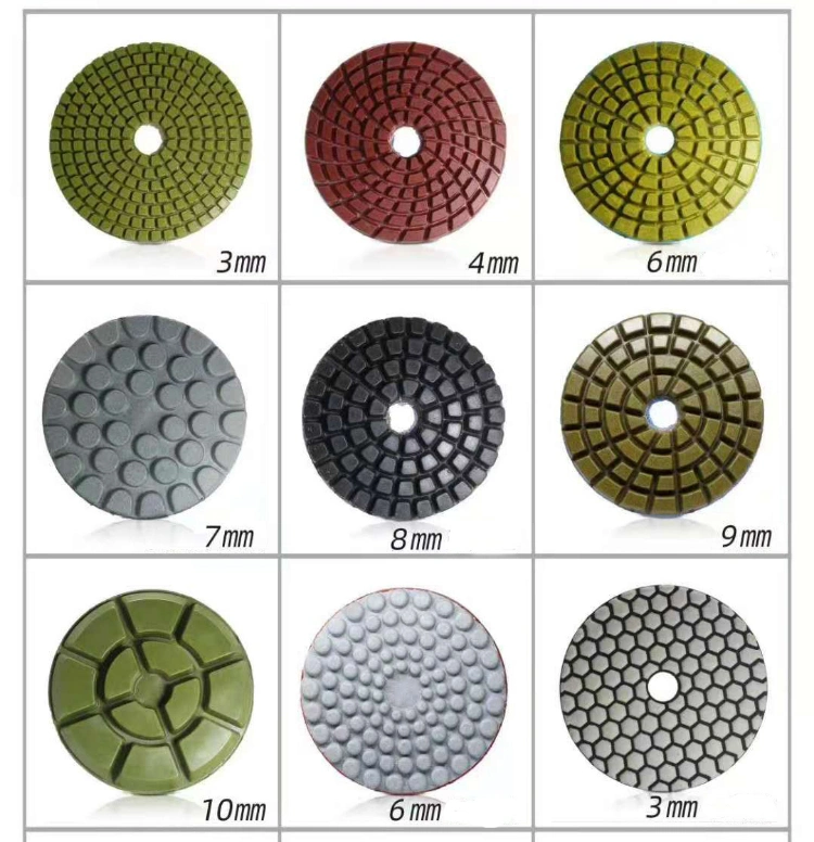 4 Inch 6mm Thickness Wet and Dry Resin Abrasive Polishing Pad for Concrete Terrazzo Marble Floor