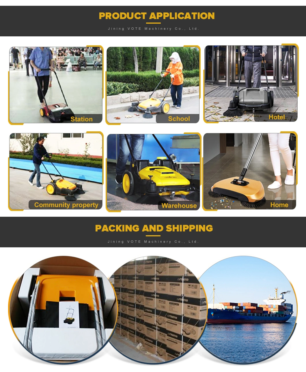 2019 Hot Sale Hand Push Sweeper for Stock Floor Cleaning