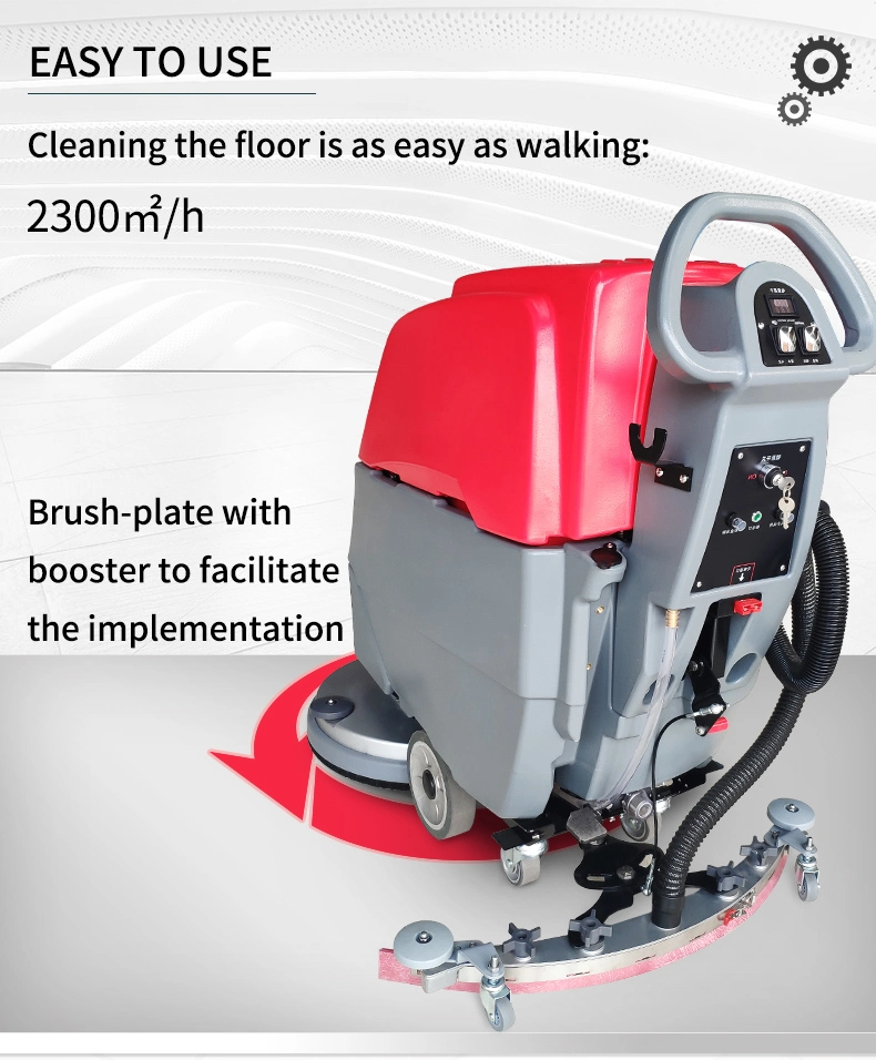 Hand-Push Floor Scrubber for Hotel/Hospital/Airport/Workshop/ Warehouse Disinfection Sterilization Hot Sale Tile Floor Cleaning Machine