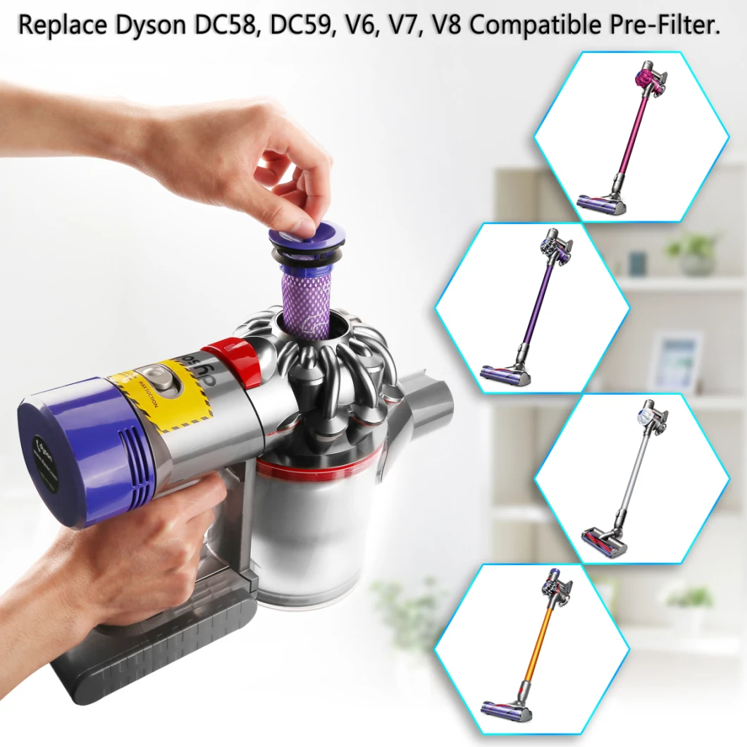 V10 Sv12 Absolute Clean Vacuum Cleaners Part Pre Purple Filter for Dyson