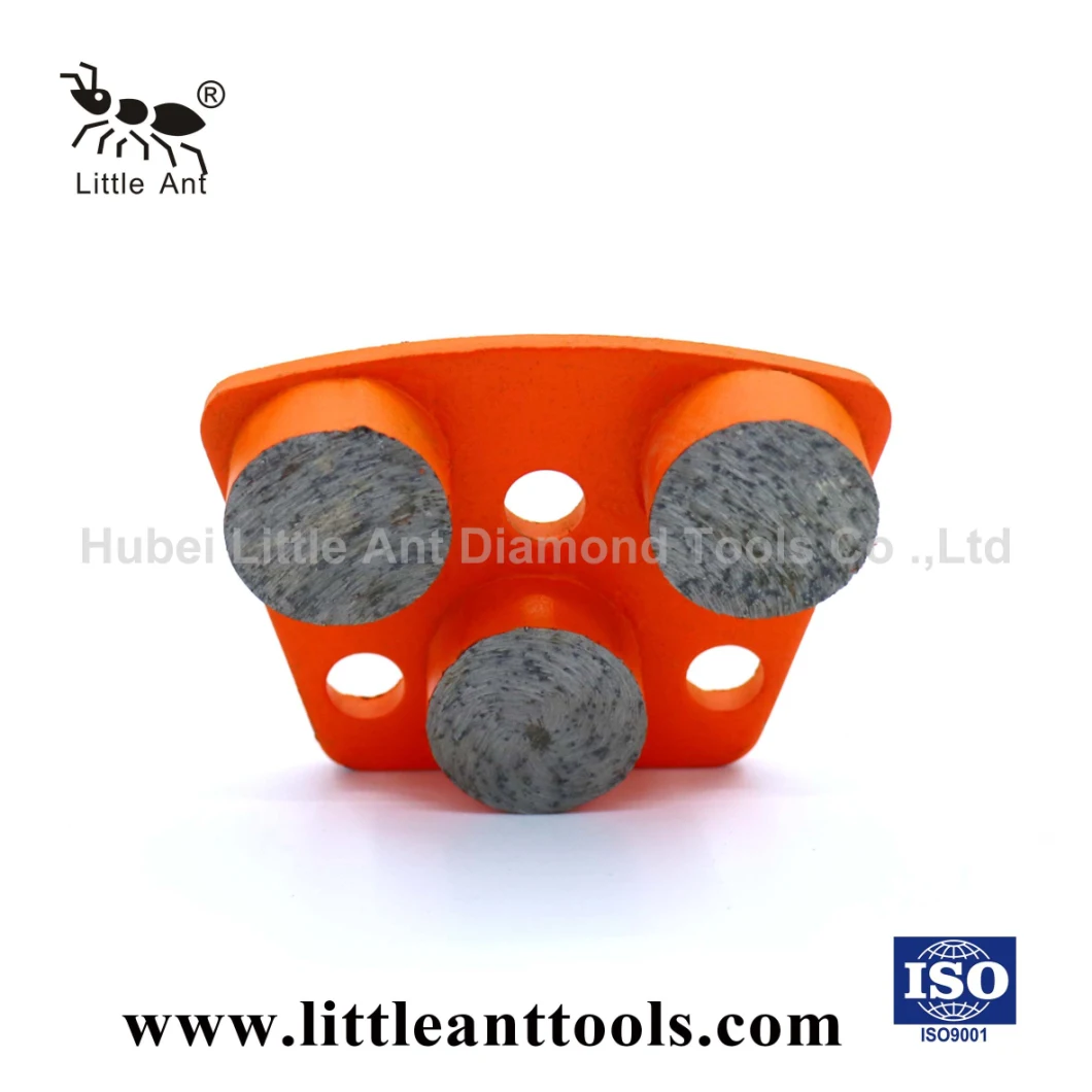 3 Hole Terrazzo Diamond Magnetic Grinding Shoes with Three Button