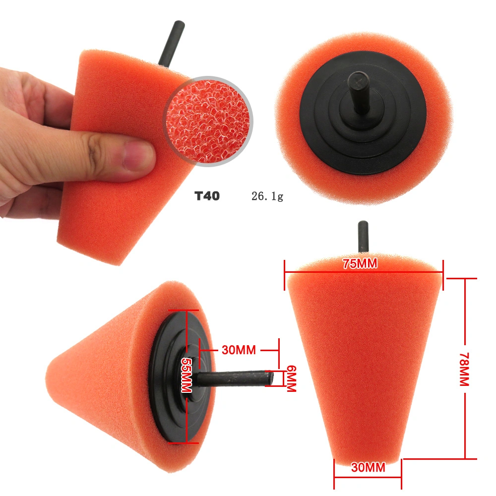Car Polishing Kit Cone Set Sponge Pads Polishing Wheel Polisher Buffer Waxing Hub Cleaning Tool