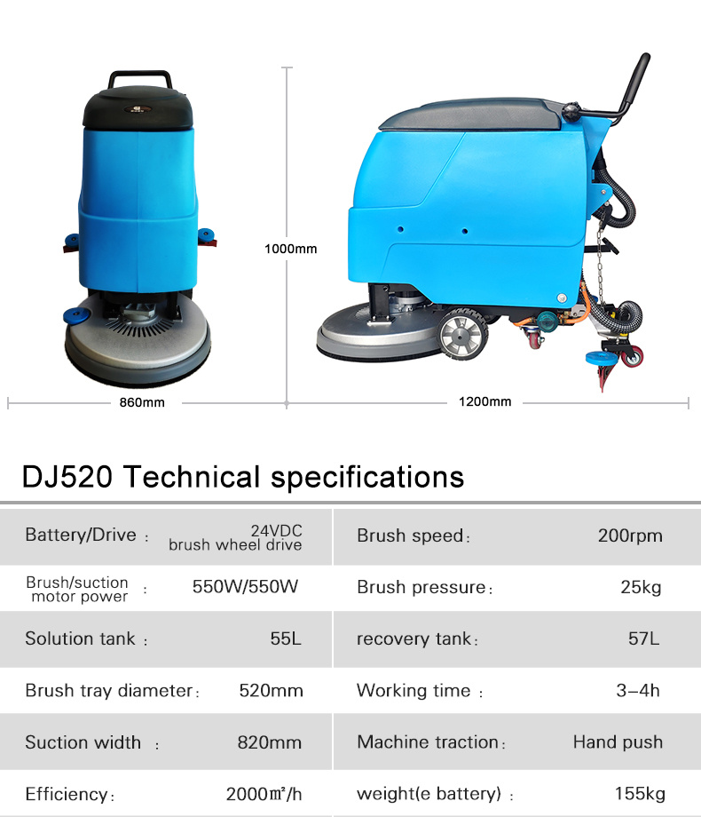 Clean Magic DJ520 Scrubber Dryers Floor Cleaning Machine Automatic Commercial