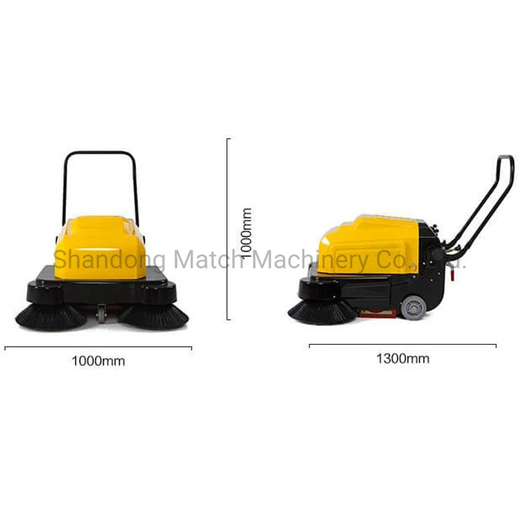 1000mm Cleaning Width Electric Sweeper Hand Push Pavement Sweeper with Optional Water Tank