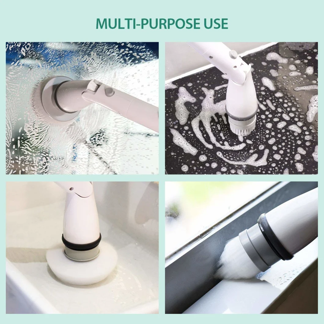 Nylon Steel Ss Wireless Power Spin Scrubber Cleaning Brush for Bathroom, Floor, Tile, Shower, Bathtub