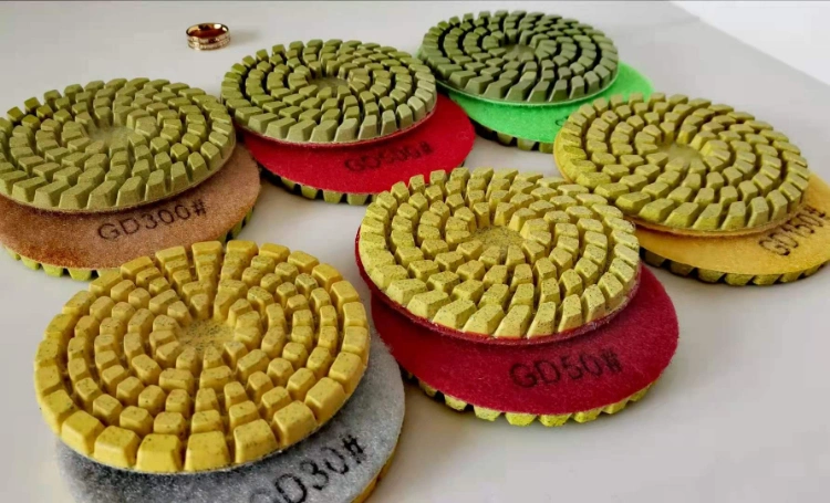 4 Inch 6mm Thickness Wet and Dry Resin Abrasive Polishing Pad for Concrete Terrazzo Marble Floor