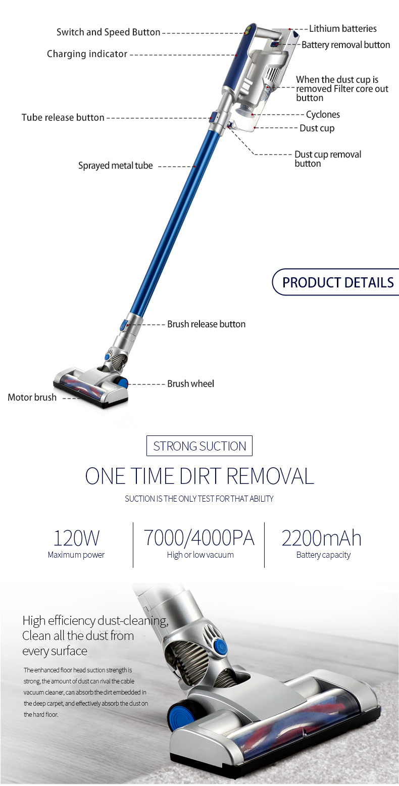 Dust Vacuum Cleaner Bagless Upright Handheld Vacuum Cleaner