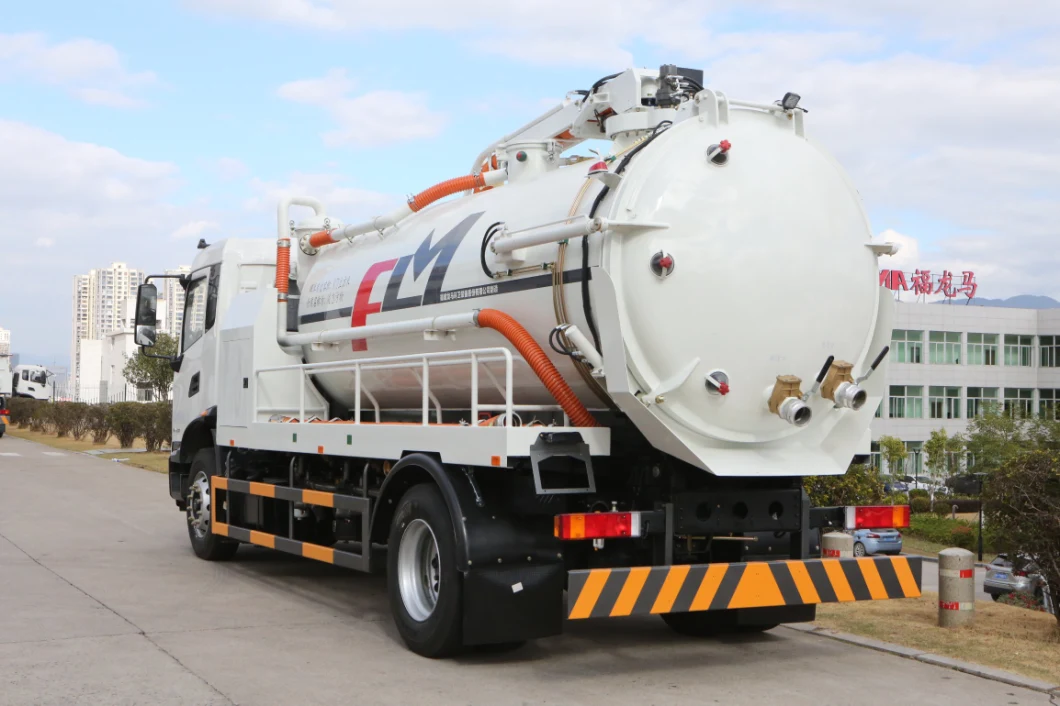 Fulongma 18t Heavy Duty 2500 Gallon City Sewage Cleaning and Vacuum Suction Truck