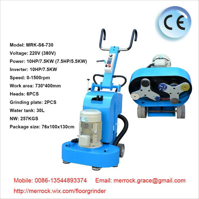 10HP Single Phase High Power Concrete Grinding Machine Double Heads Floor Polisher