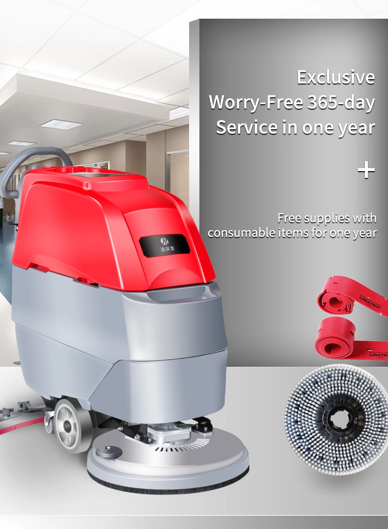 Hand-Push Type Electric Floor Clean Machine Automatic Commercial Industrial Floor Scrubber Station Factory Industrial Disinfection