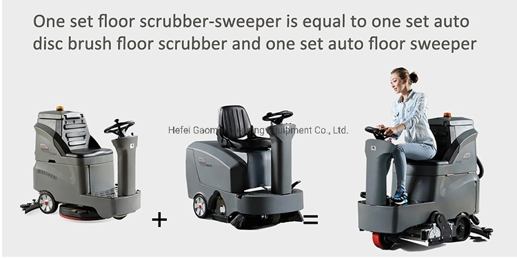 Industrial Logistics Compact Ride on Floor Scrubber Floor Sweeper for Airport and Plaza