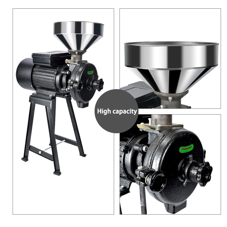 Wet and Dry Spice Grinder Grain Mill Grinder Electric Food Grinder Rice Grinder for Corn Flour Rice Nut, Green Industrial Commercial Machine