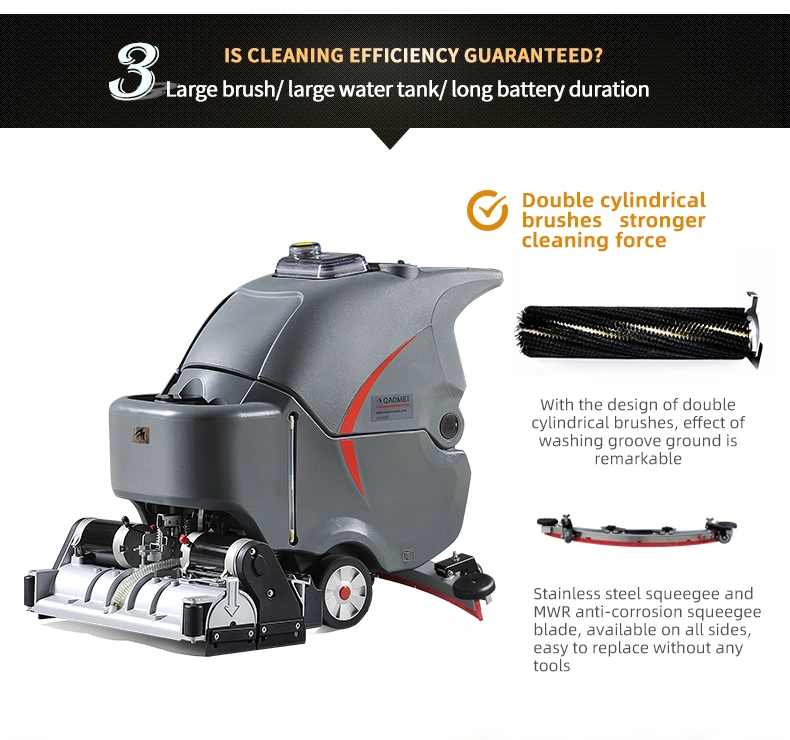GM65rbt Adjustable Pressure Rolling Brush Floor Scrubber Sweeper Machine