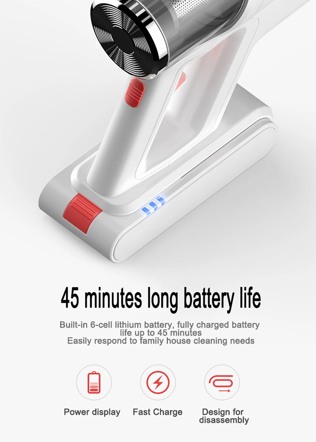 Home vacuum Bagless Cyclone Portable Rechargeable Handheld Wireless Cordless Vacuum Cleaner for Sale