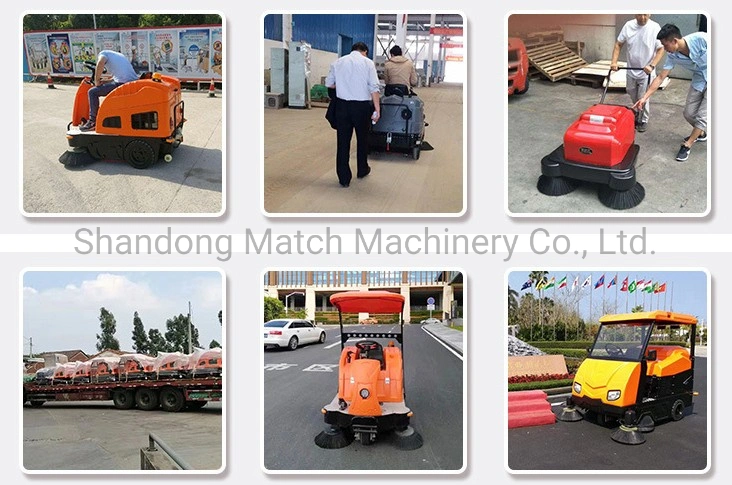 1000mm Cleaning Width Electric Sweeper Hand Push Pavement Sweeper with Optional Water Tank