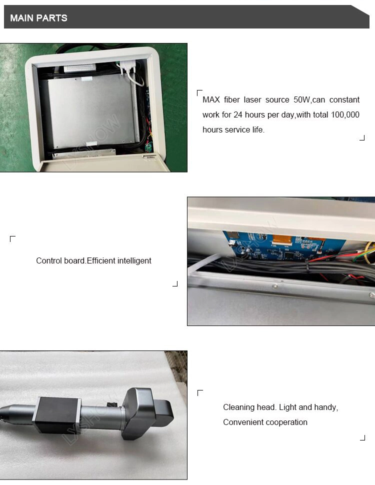 50W 100W Fiber Laser Cleaning Machine Metal Rust Oxide Painting Coating Removal