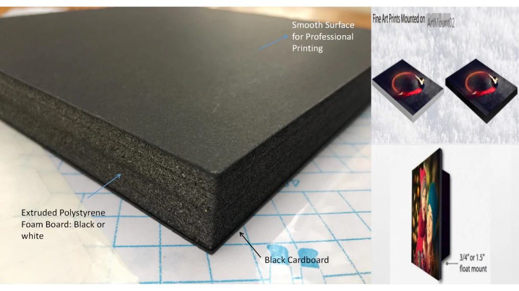 20mm 8X8inch Photo Foam Board Sheet (black/adhesive)