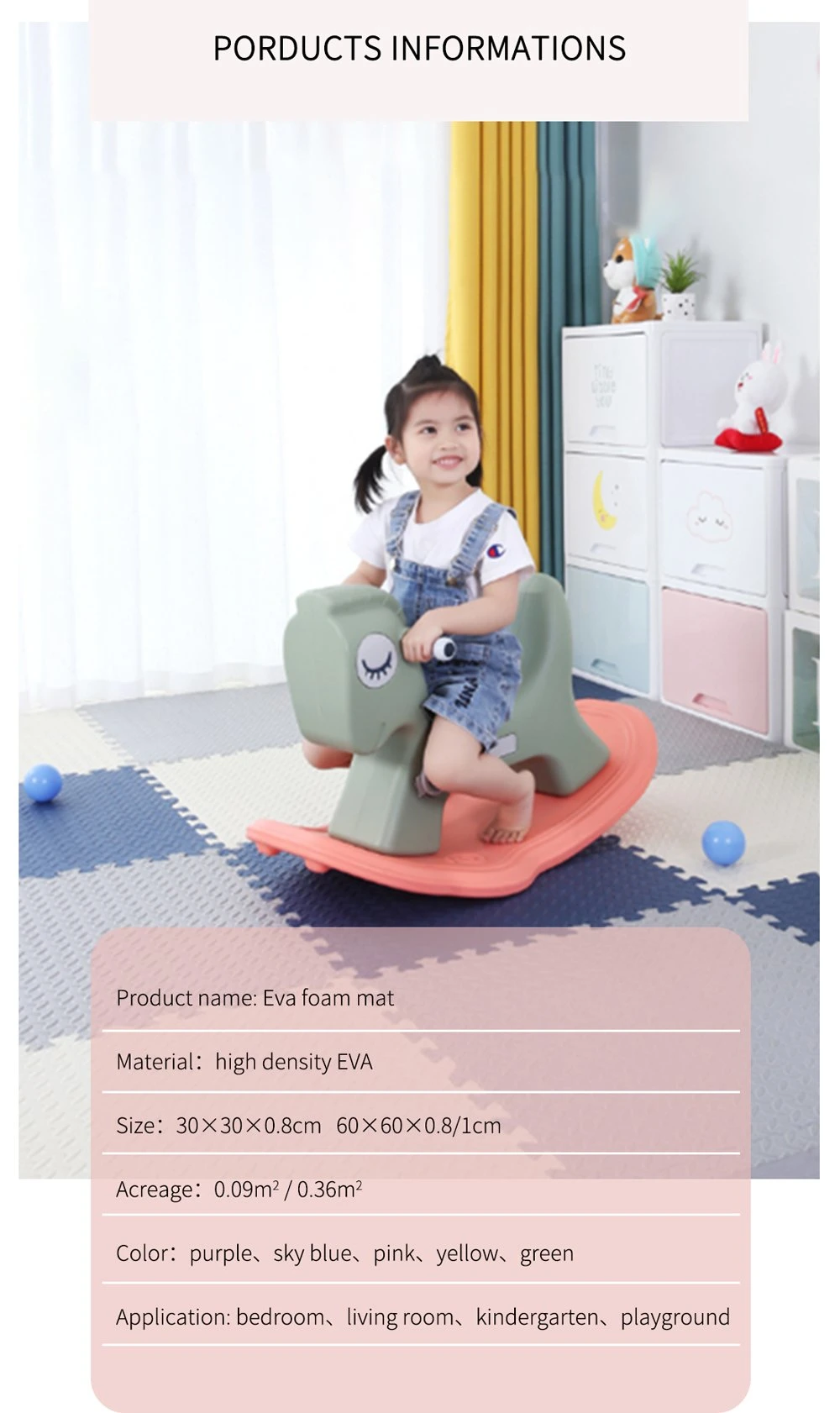 Cheap Eco-Friendly Baby Play EVA Mat / High Quality Interlocking EVA Foam Gym Mat