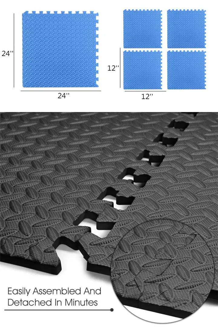 EVA Foam Interlocking Tiles Mats, Extra Thick Puzzle Exercise Mat Exercise Gym Equipment and Cushion with Border - for Gyms, Yoga, Outdoor Workouts, Kids