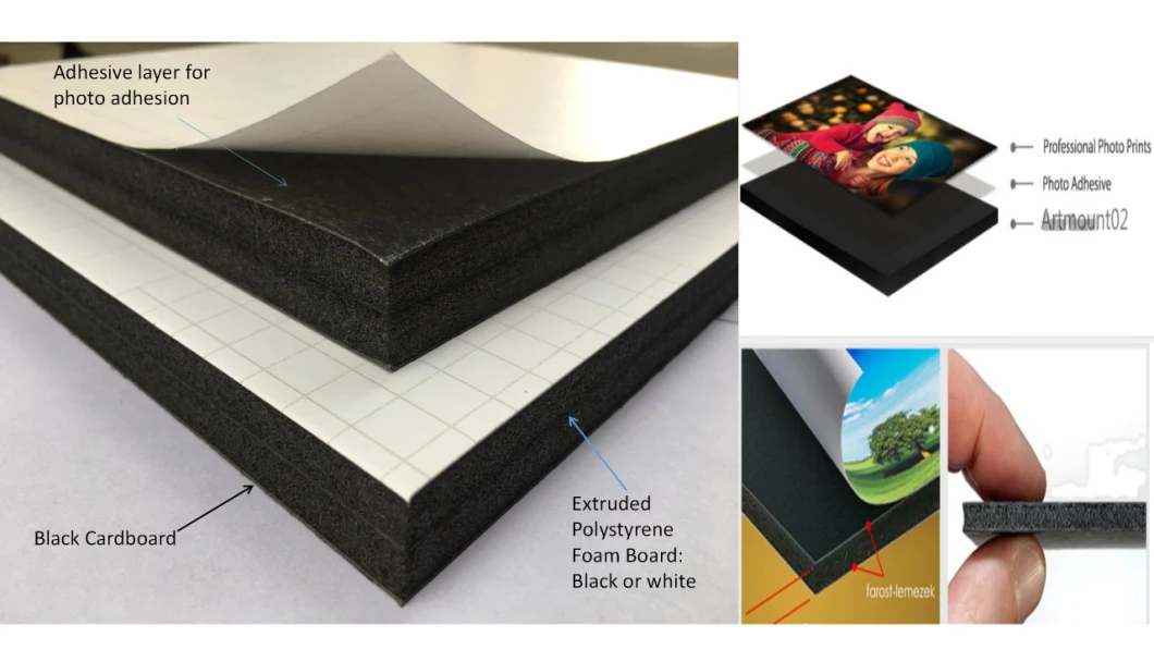20mm 8X8inch Photo Foam Board Sheet (black/adhesive)