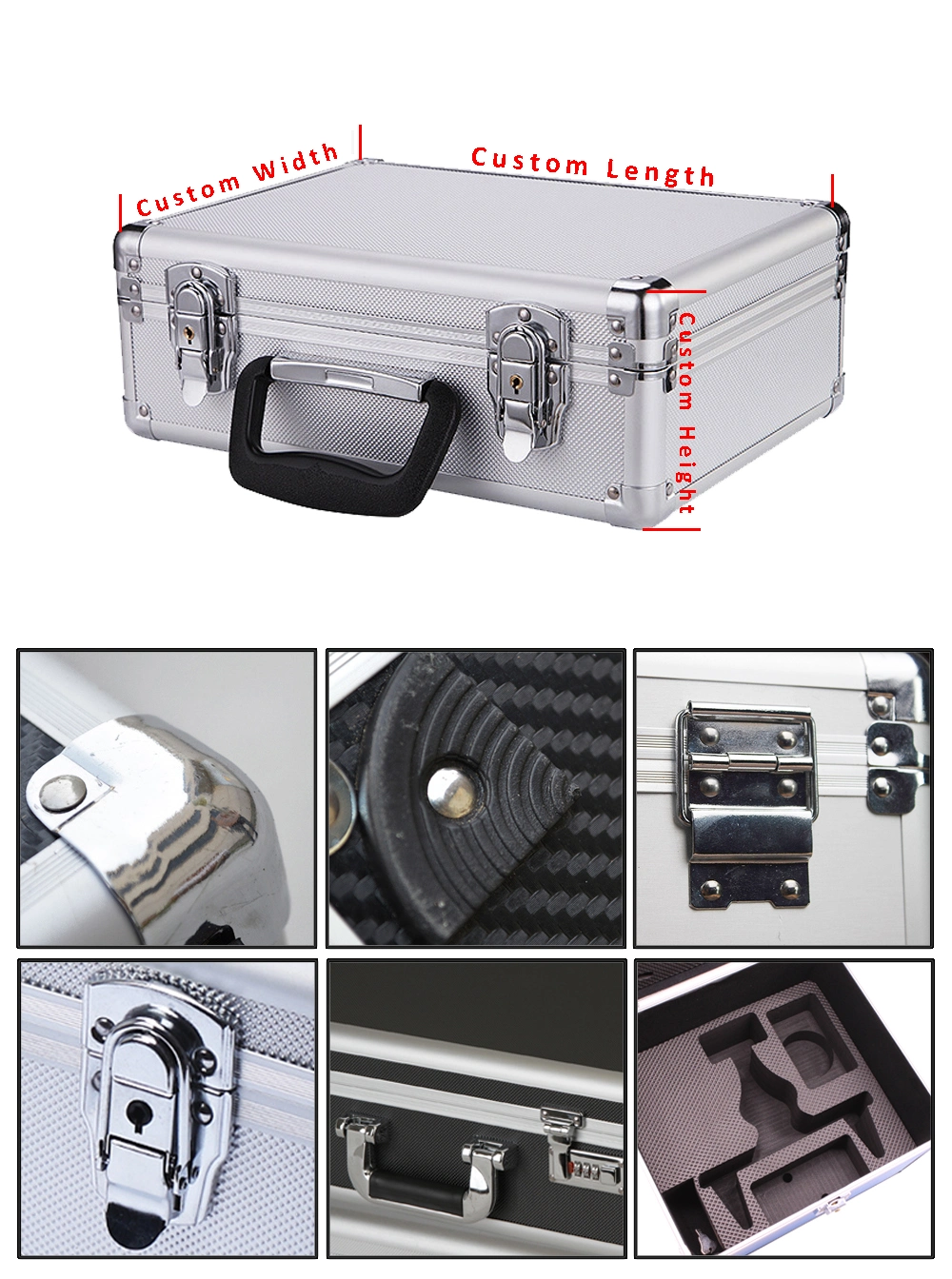 Custom Large Storage Case with EVA Foam Aluminum Protective Case for Instrument