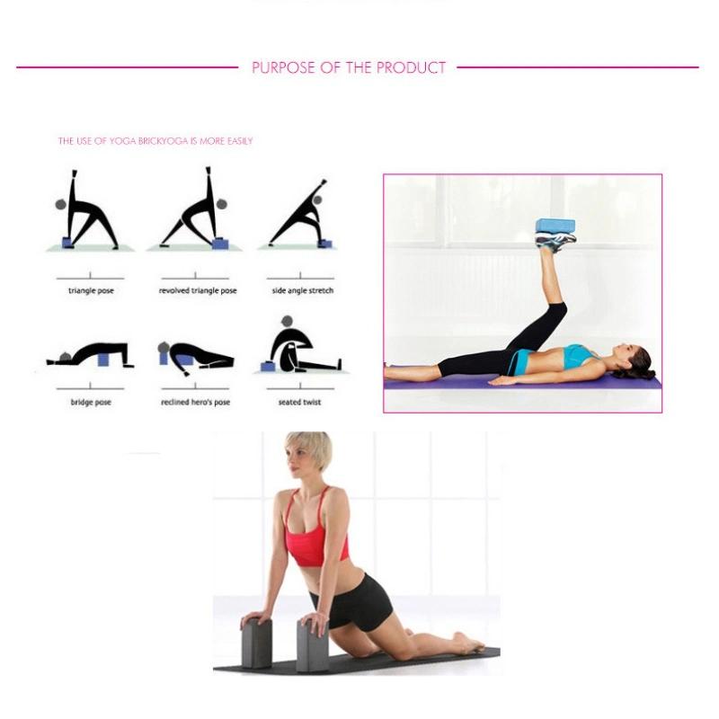 Custom Logo EVA Yoga Blocks Foam Home Exercise Yoga Bricks Fitness 7.6*15*22.5 Block