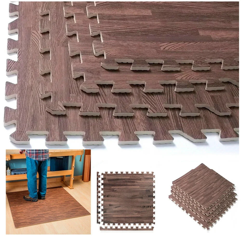 Cheap EVA Wood Grain Foam Mat Waterproof Wood Grain EVA Floor Mat, Baby Crawling Mats