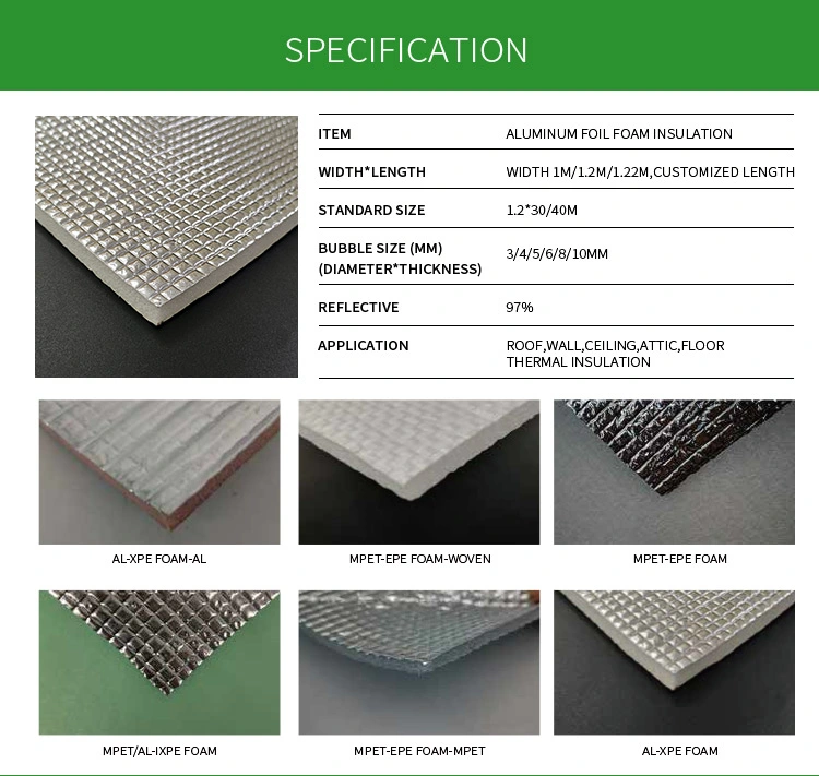 Construction Insulation Material Fire Resistant Aluminum Foil Backed EPE Foam Insulation Sheet