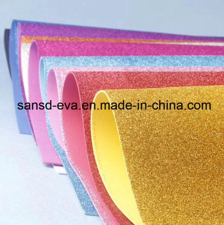 Double Face Glitter Sheet EVA Sheet, Colorful Glitter Foam Shapes Sticker Glitter Foam