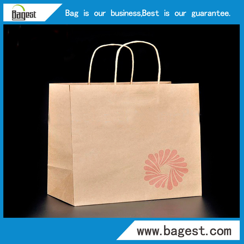 Natural Color Kraft Paper Bag for Food Paper Shopping Bag