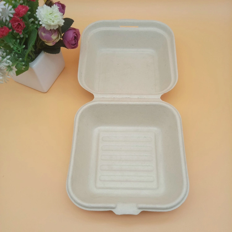 Biodegradable Sugarcane Box Clamshell Food Box Take Away Food Box