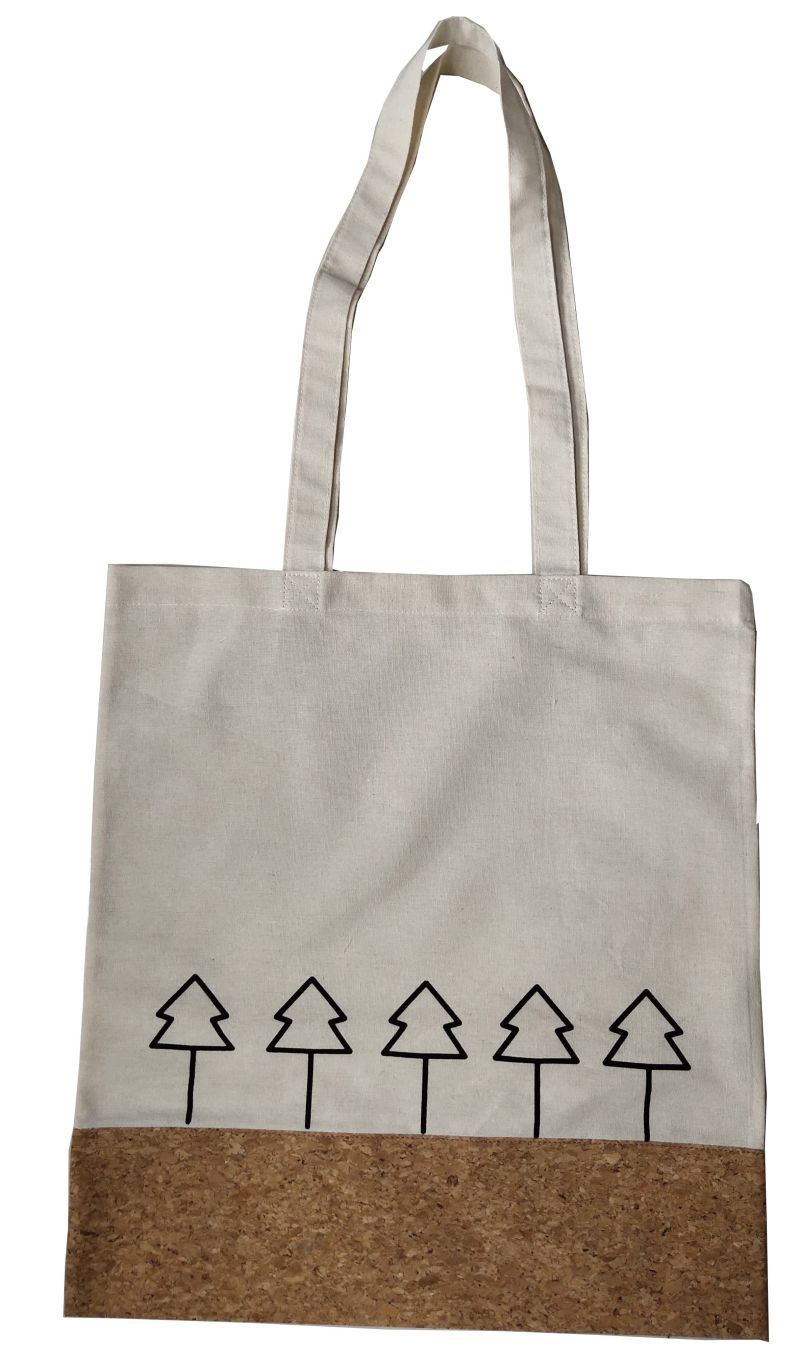 Cork Bag, Cork Cotton Bag, Cotton Shopping Bag, Cotton Tote Bag