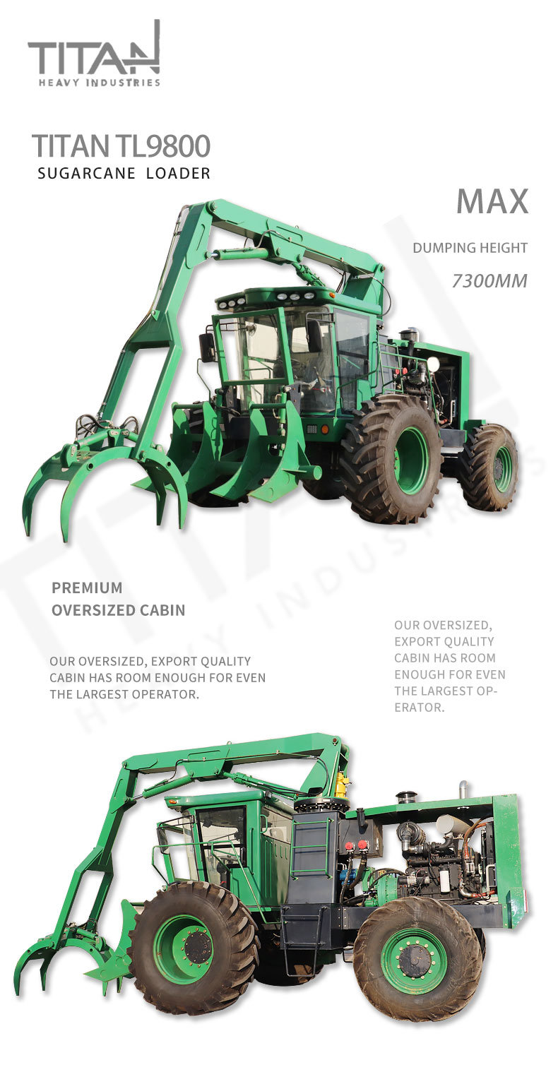 TL9800 11.3t Sugar Cane Grab Loader Hydraulic Sugarcane with CE ISO SGS OEM Certifications