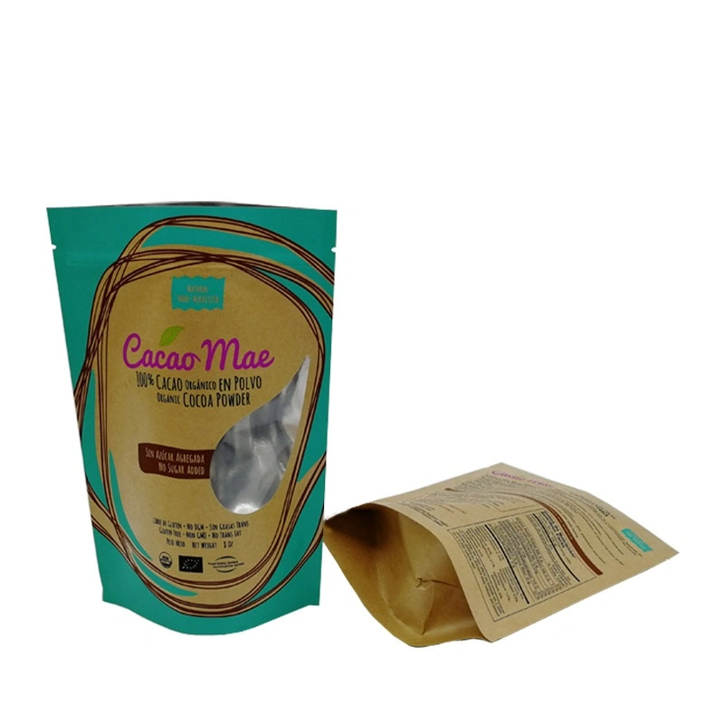 Stand up Paper Pouch 200g Ziplock Packaging Kraft Paper Bag Doypack Pouch with Window