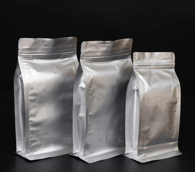 Biodegradable Flat Bottom Pouch Food Grade Flat Bottom Pouch Coffee Beans Packaging Brown Kraft Paper Bags