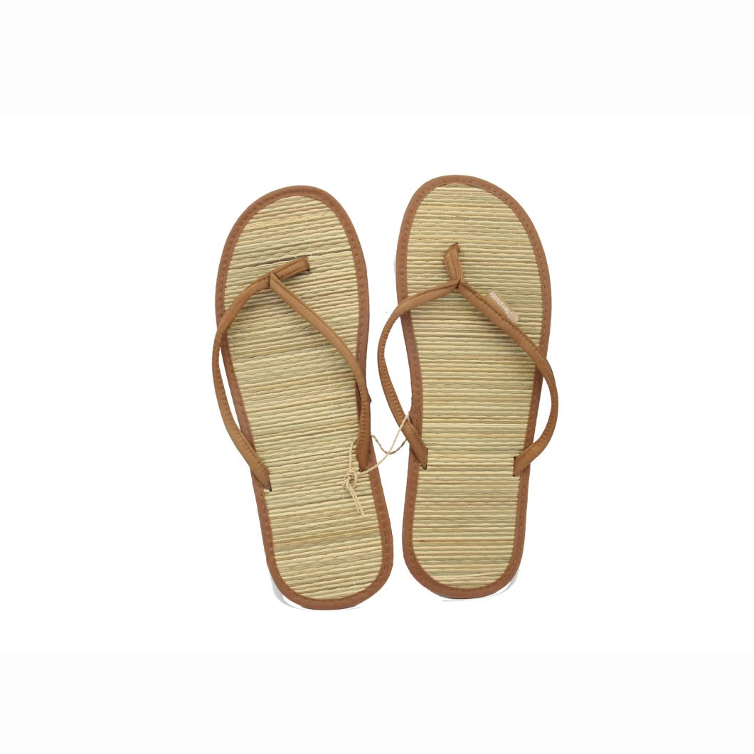 Wholesale Eco Friendly Men Women Sandals Straw Flip Flops Slippers