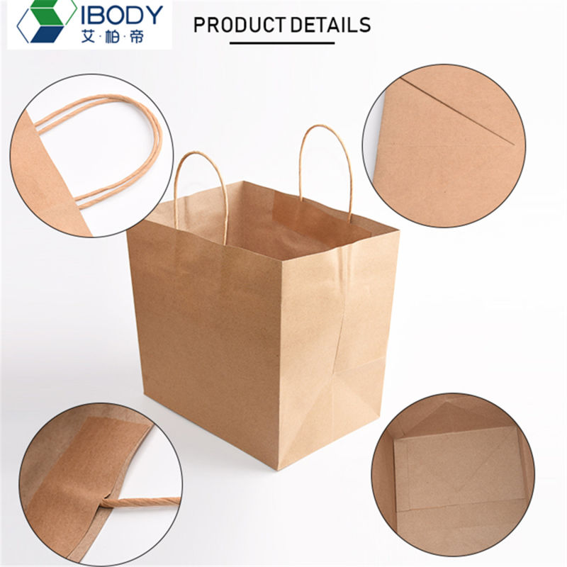 Hot Selling White Kraft Paper Shopping Bag with Own Logo Design