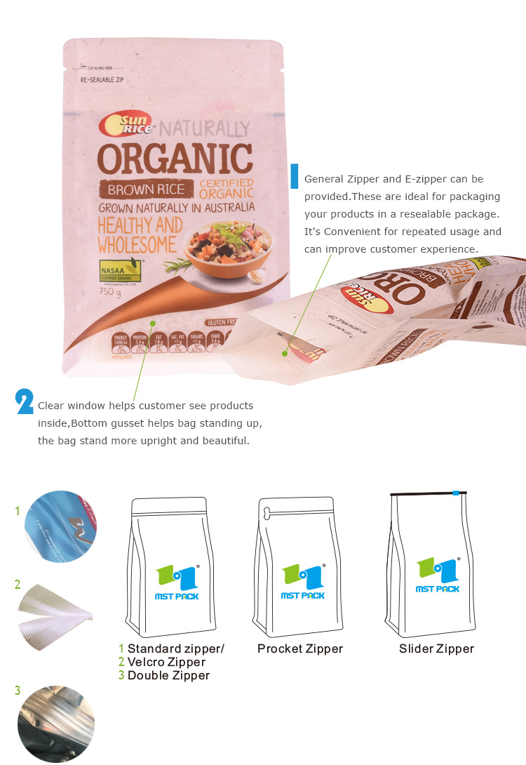 Bio Plastic Recloseable Coffee Bags with Clear Window Packaging