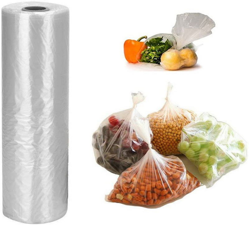 on Roll Clear Plastic Produce Supermarket Carrier Flat Packing Bag